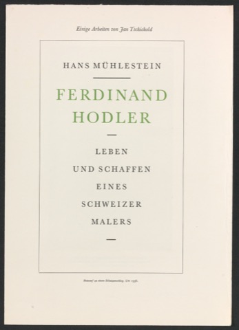 Korrekturfahne von Einige Arbeiten von Jan Tschichold