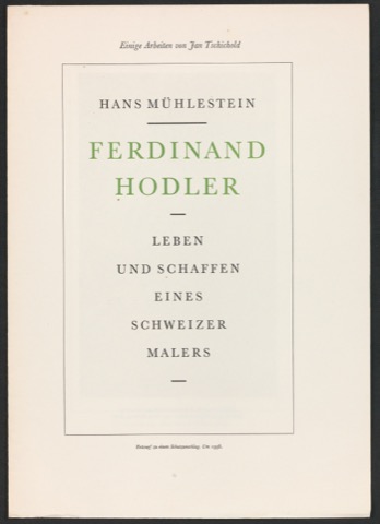 Einige Arbeiten von Jan Tschichold