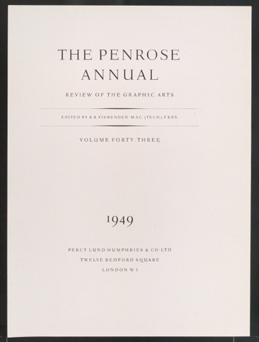 Probedruck für ein Titelblatt von Penrose Annual Volume 43