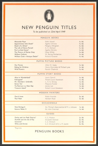 Werbeplakat New Penguin Titles 22. April 1949
