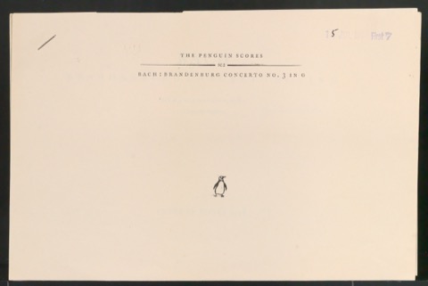 Probedruck für die Titelei von Brandenburg Concerto No. 3 in G