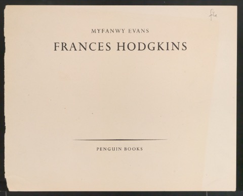Probedruck für das Titelblatt von Frances Hodgkins