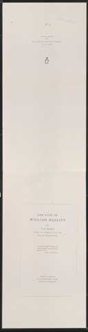 Probedruck für das Titelblatt von The Life of William Hazlitt