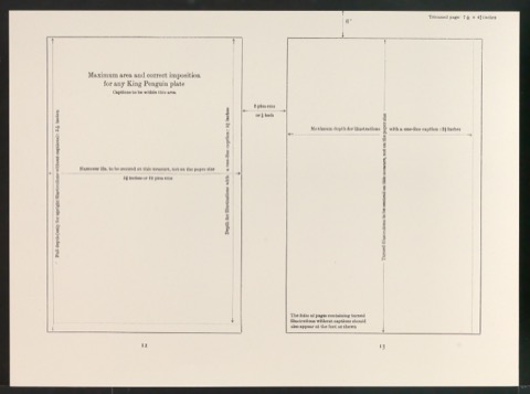 Probedruck der Layoutvorlage Maximum area and correct imposition for any King Penguin Plate mit Seitenzahlen
