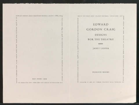 Probedruck für das Titelblatt von Edward Gordon Craig