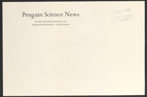 Probedruck Briefumschlag Penguin Science News für Penguin Books