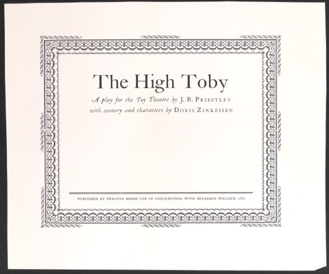 Probedruck für das Titelblatt von The High Toby