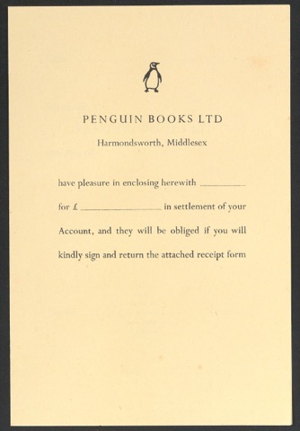 Quittungsformular für Penguin Books