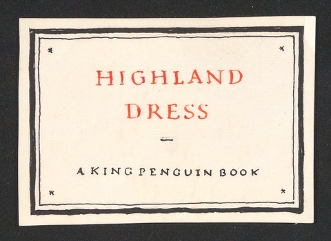 Entwurf für das Titelschild von Highland Dress, rot