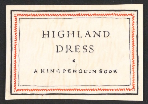 Entwurf für das Titelschild von Highland Dress, schwarz