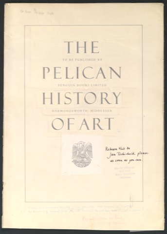 Klebeentwurf der Broschüre The Pelican History of Art