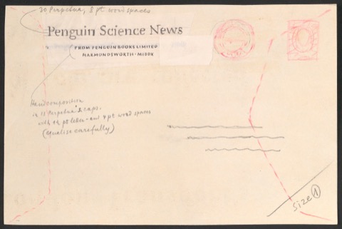 Entwurf Briefumschlag Penguin Science News für Penguin Books