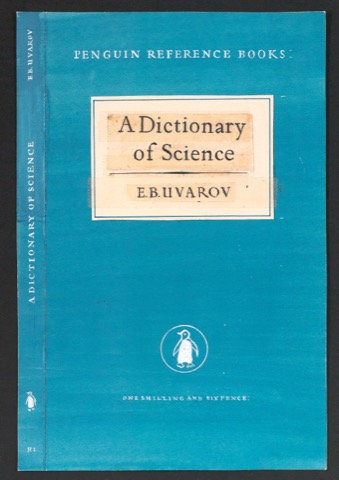 Entwurf für den Umschlag von A Dictionary of Science