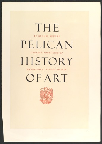 Probedruck des Titelblattes von The Pelican History of Art