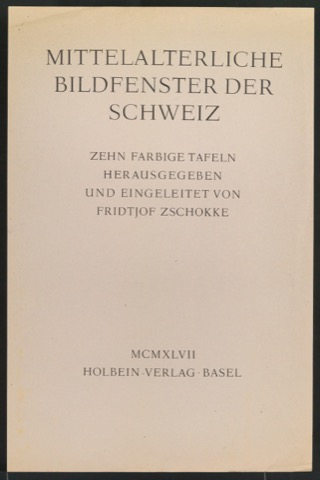 Probedruck für das Titelblatt von Mittelalterliche Bildfenster der Schweiz
