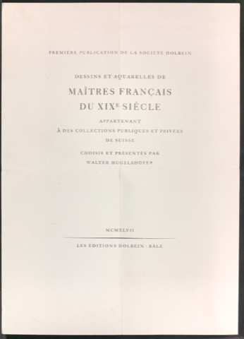 Probedruck für das Titelblatt von Dessins et aquarelles de maîtres français du 19e siècle
