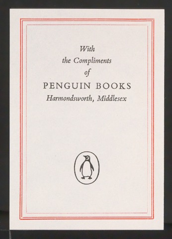 Empfehlungskarte Compliments of Penguin Books