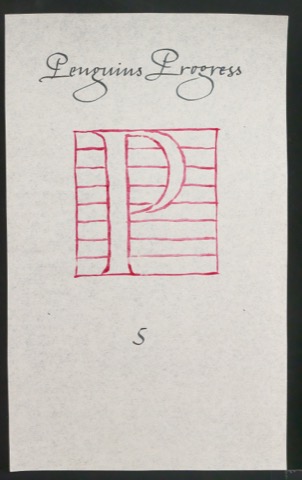 Entwurf der Typographie für den Umschlag von Penguins Progress Volume 5