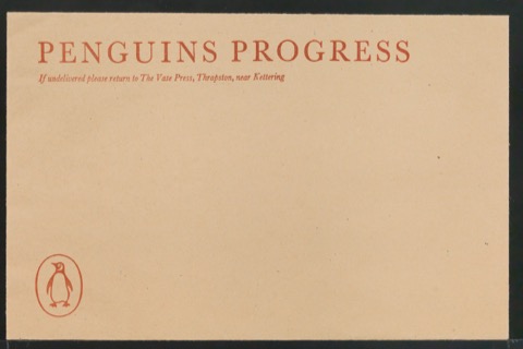 Probedruck eines Briefumschlages Penguins Progress