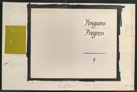 Klebeentwurf für die Titelschrift des Umschlags von Penguin Progress Volume 5
