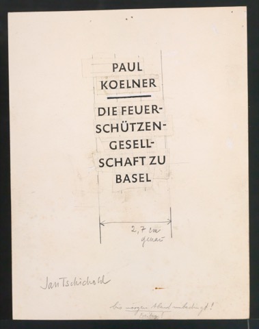 Entwurf für das Titelblatt von Die Feuerschützen-Gesellschaft zu Basel