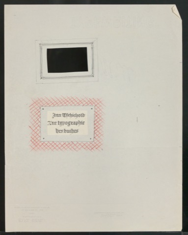 Entwurfsskizze für ein Titelschild von Zur Typographie des Buches