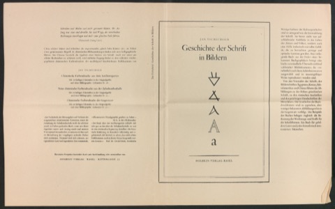 Probedrucke für den Schutzumschlag von Geschichte der Schrift in Bildern, 2. Auflage