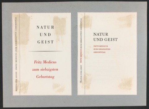 Gegenüberstellung von zwei Versionen von Titelblatt Natur und Geist