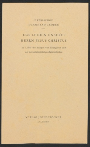 Probedruck für ein Titelblatt von Das Leiden unseres Herrn Jesus Christus