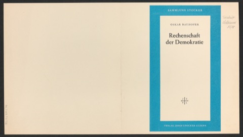 Probedrucke für einen Schutzumschlag von Rechenschaft der Demokratie