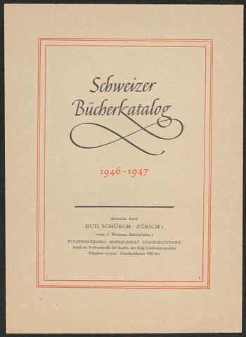 Anzeige für Schweizer Bücherkatalog 1946-1947