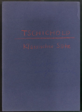 Mappe mit Arbeitsproben für Zur Typographie des Buches