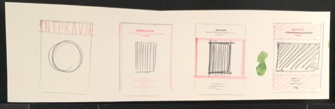 Entwurfsskizzen von Titelseite für Interavia-Revue