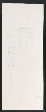 Skizzenstudie von Buchrücken