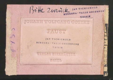 Papierstereotypie-Mater von Titelschild Faust