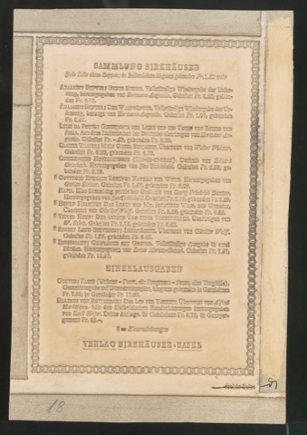Papierstereotypie-Mater für Verlagsverzeichnis