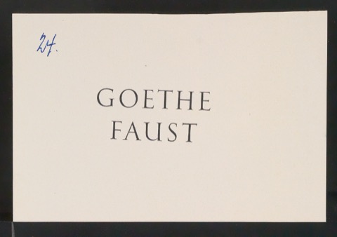 Probedruck für das Titelschild von Faust