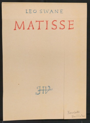 Entwurfsskizze für das Titelblatt von Matisse