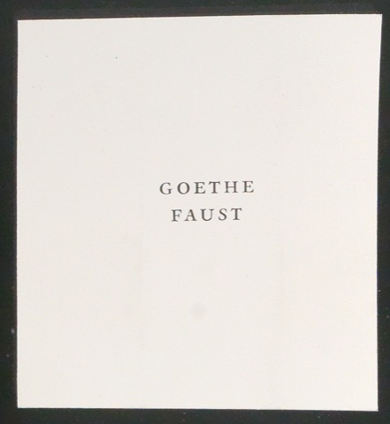 Probedruck für das Rückenschild von Goethes Werke, Band 3