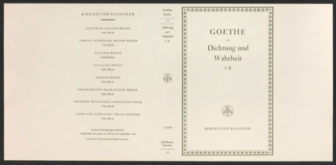 Probedruck für den Schutzumschlag von Goethes Werke, Band 10