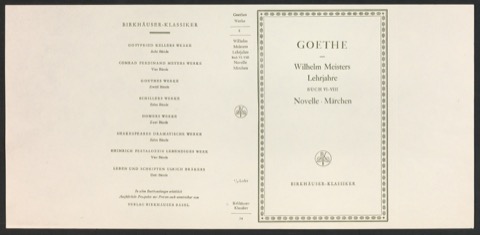 Probedruck für den Schutzumschlag von Goethes Werke, Band 8