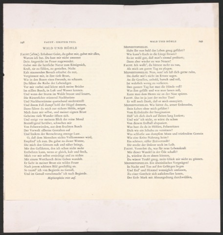 Layout von zwei Seiten für Faust