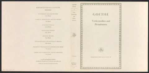 Schutzumschlag für Goethe