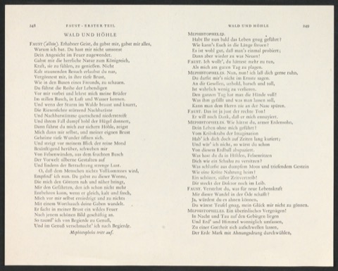 Probedruck von vier Seiten für Goethes Werke, Band 3
