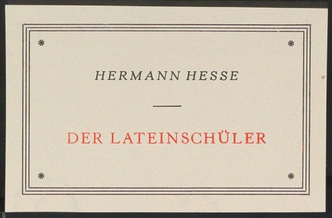 Probedrucke von Titelschild und Rückenschild für Der Lateinschüler