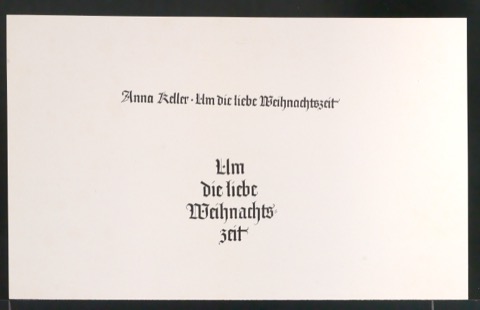 Probedruck für Titelschild und Rückenschild von Um die liebe Weihnachtszeit