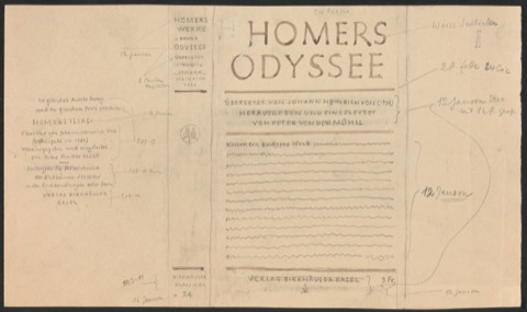 Skizze für den Schutzumschlag von Homers Werke, Band 2, Odyssee