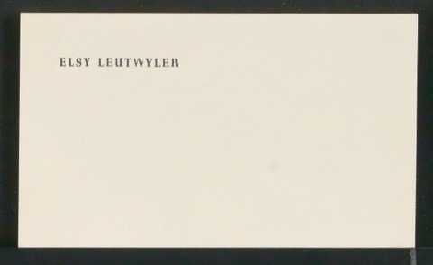 Visitenkarten für Elsy Leutwyler
