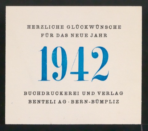 Probedruck für Neujahrswunsch 1942