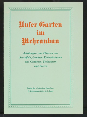 Probedruck für Umschlag von Unser Garten im Mehranbau